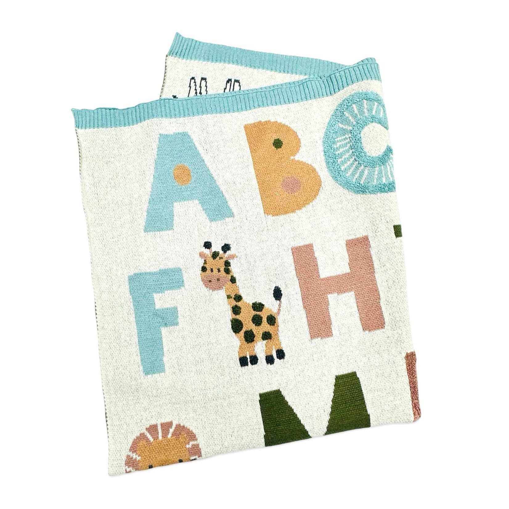 Viverano Knitted Alphabet Blanket Blue