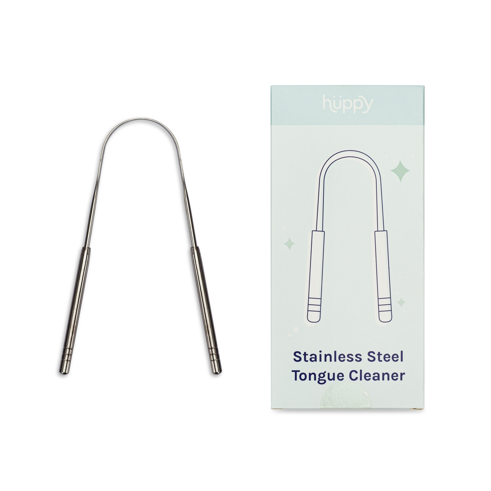 Huppy Stainless Steel Tongue Cleaner/Scraper