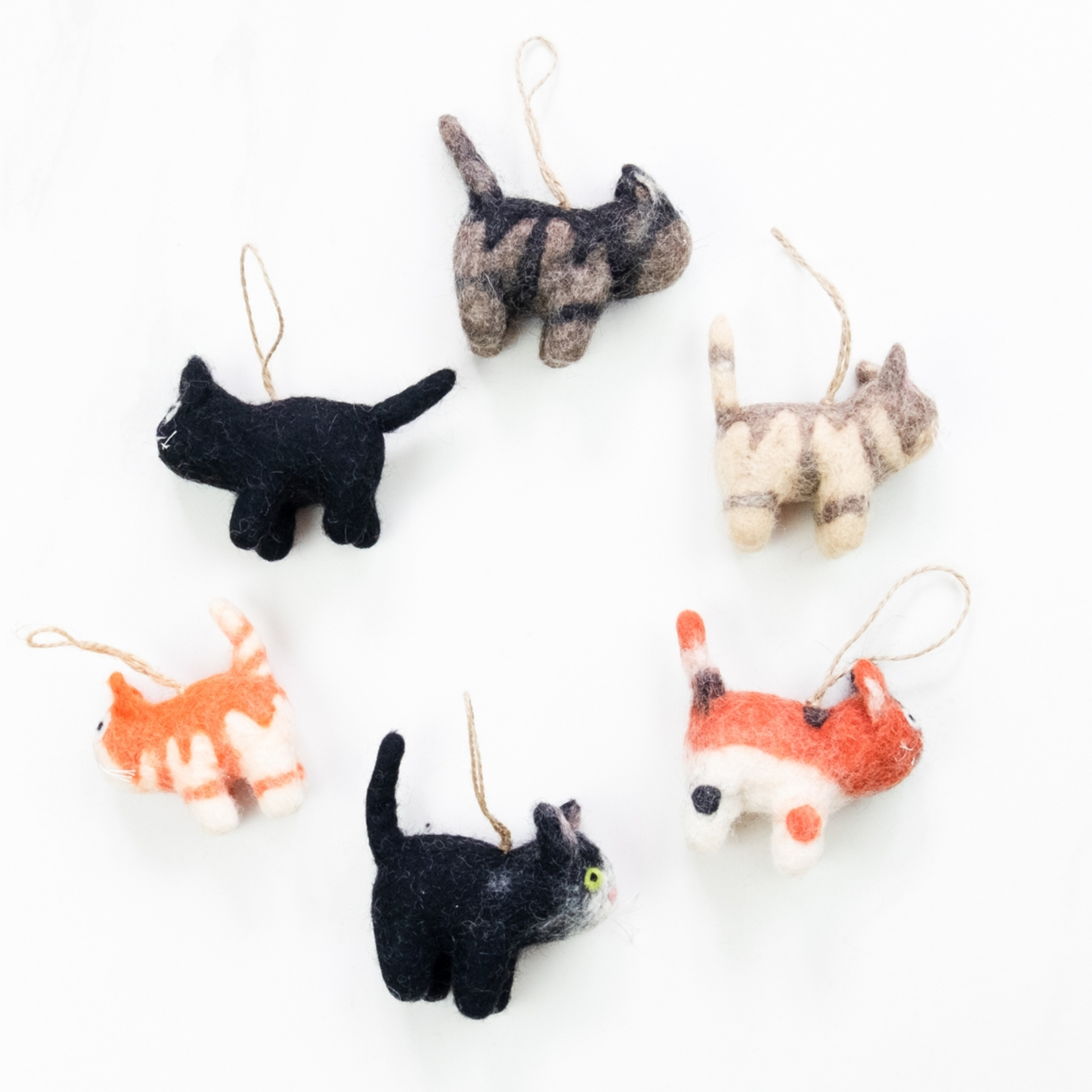 The Winding Road Little Cat Felted Wool Ornament