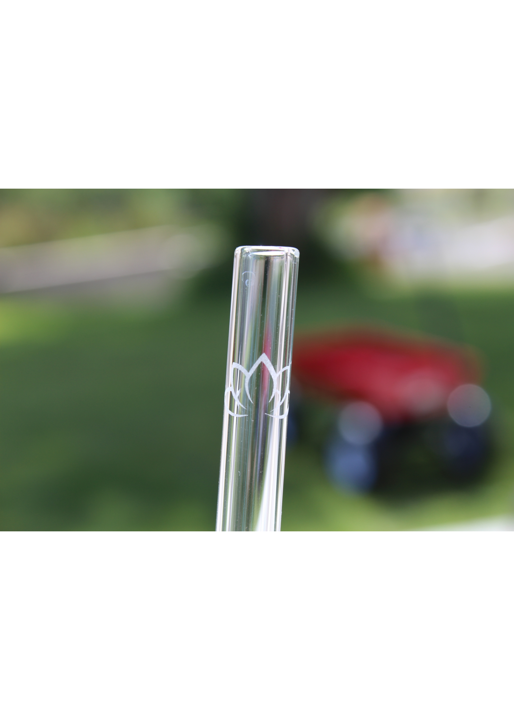 DrinkingStraws 8" Glass Drinking Straw - Etched Lotus - Boba