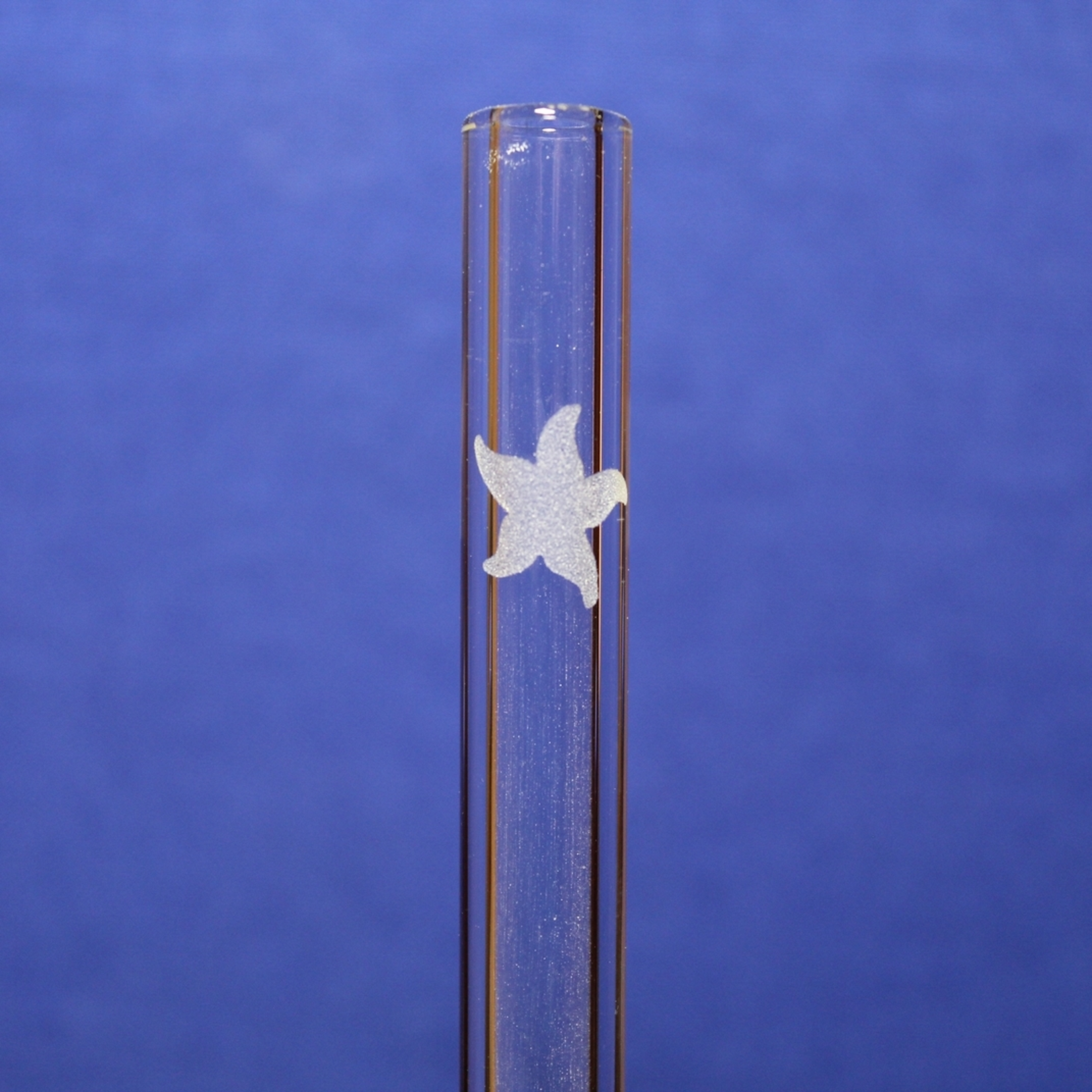 DrinkingStraws 8" Glass Drinking Straw - Etched Starfish - Standard