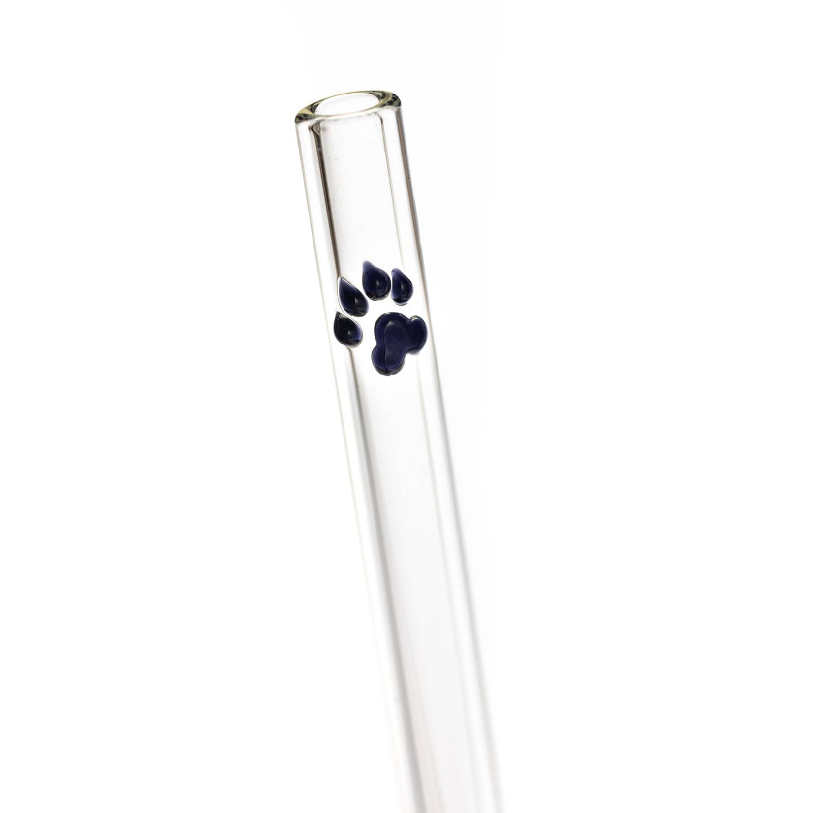 DrinkingStraws 8" Glass Drinking Straw - Paw Print - Standard