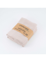 Cheeks Ahoy Organic Cotton Muslin Washcloth / Kitchen Cloth / Hankie - Biscotti Set of 3