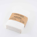 Cheeks Ahoy Organic Cotton Muslin Washcloth / Kitchen Cloth / Hankie - Cream Set of 3
