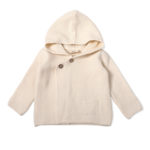 Viverano Hooded Knit Button Jacket - Natural