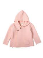 Viverano Hooded Knit Button Jacket - Blush