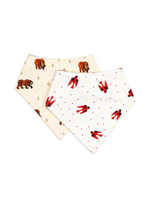 L'oved Baby Brown Bear & Red Bird Bandana Bib Set