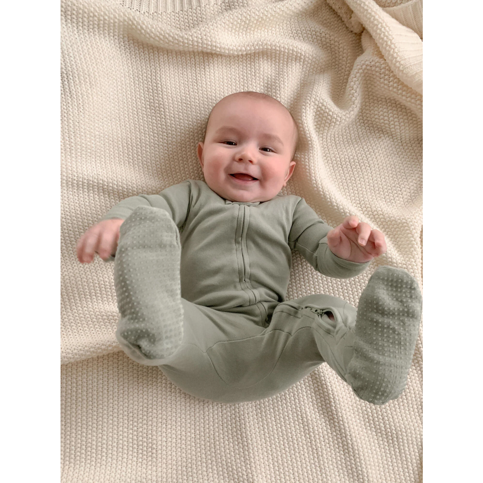 L'oved Baby Organic Cotton 2-Way Zipper Baby Footie