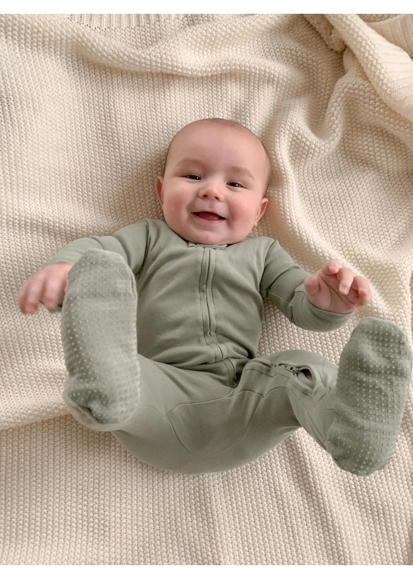 L'oved Baby Organic Cotton 2-Way Zipper Baby Footie