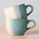 Handmade Ceramic Striped Teacup