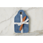Etu Home Dutch Cheese Board with Spreader, Small, Denim Blue