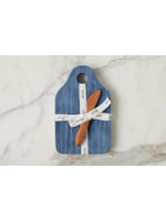 Etu Home Dutch Cheese Board with Spreader, Small, Denim Blue