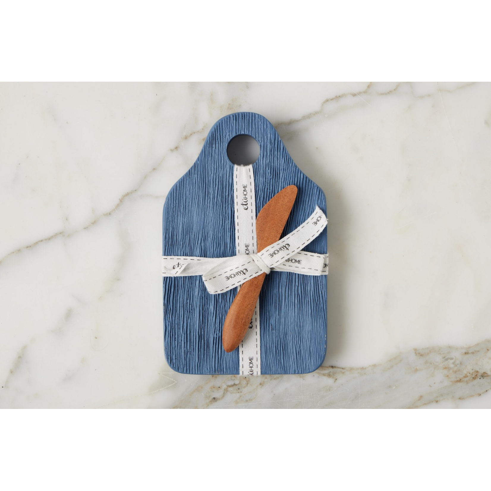 Etu Home Dutch Cheese Board with Spreader, Small, Denim Blue