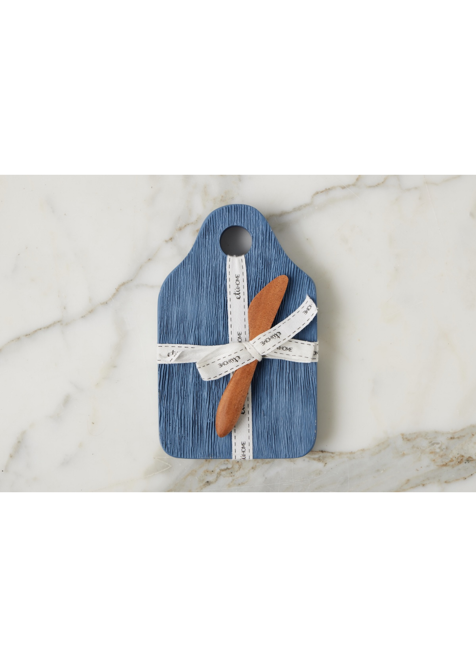 Etu Home Dutch Cheese Board with Spreader, Small, Denim Blue