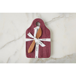 Etu Home Dutch Cheese Board with Spreader, Small, Merlot Red