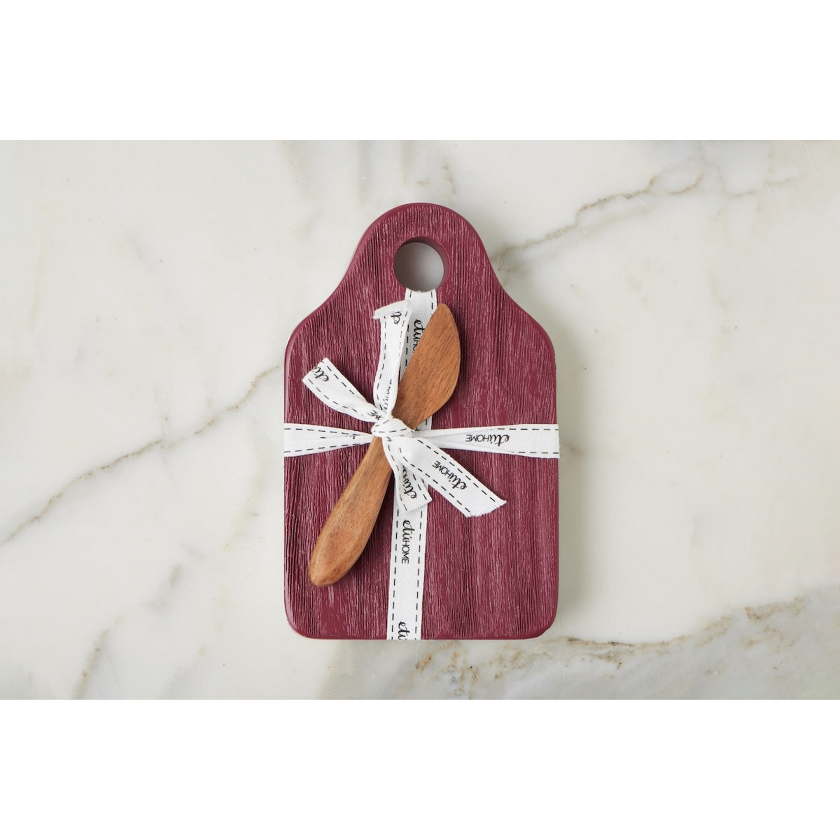 Etu Home Dutch Cheese Board with Spreader, Small, Merlot Red
