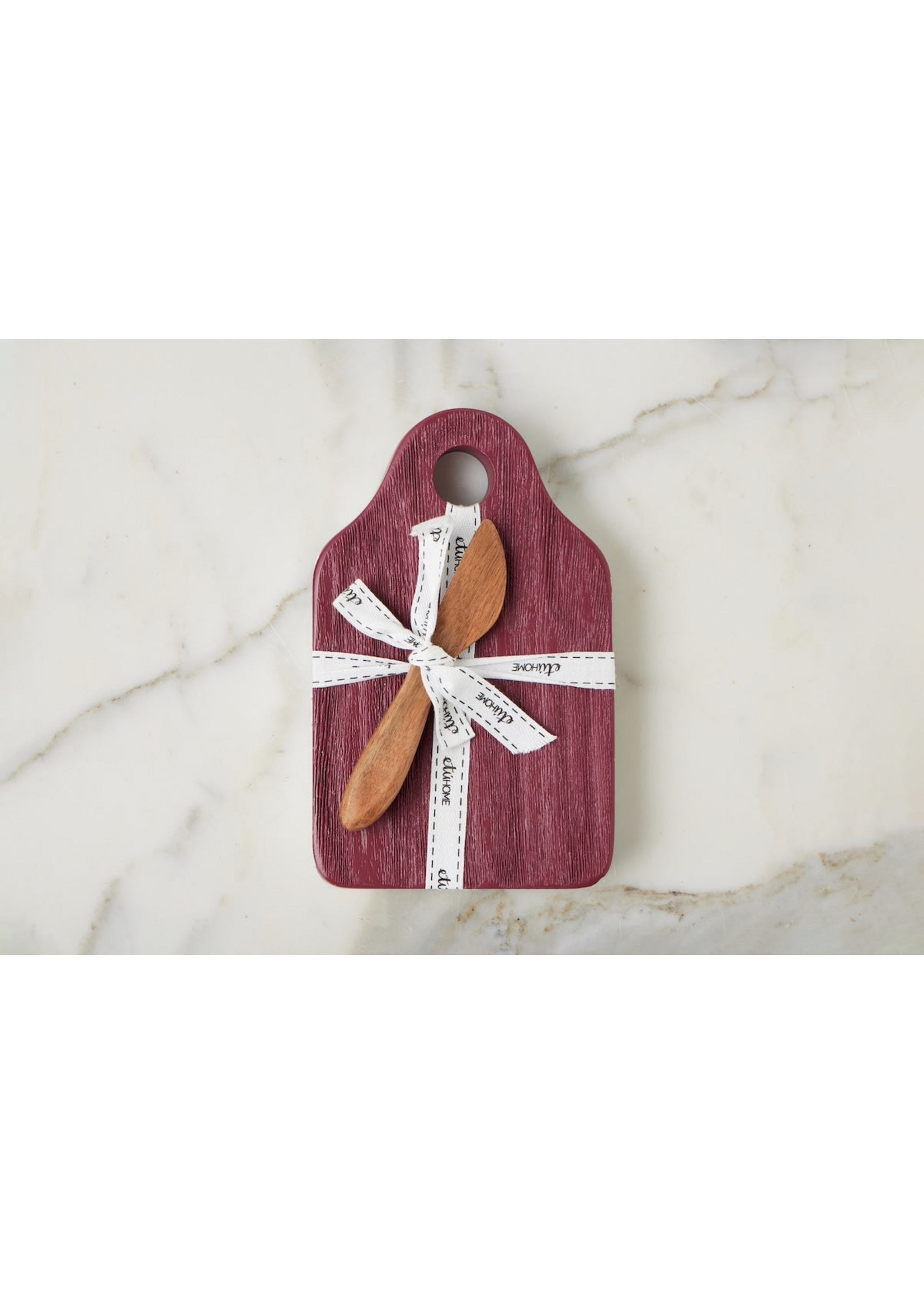 Etu Home Dutch Cheese Board with Spreader, Small, Merlot Red