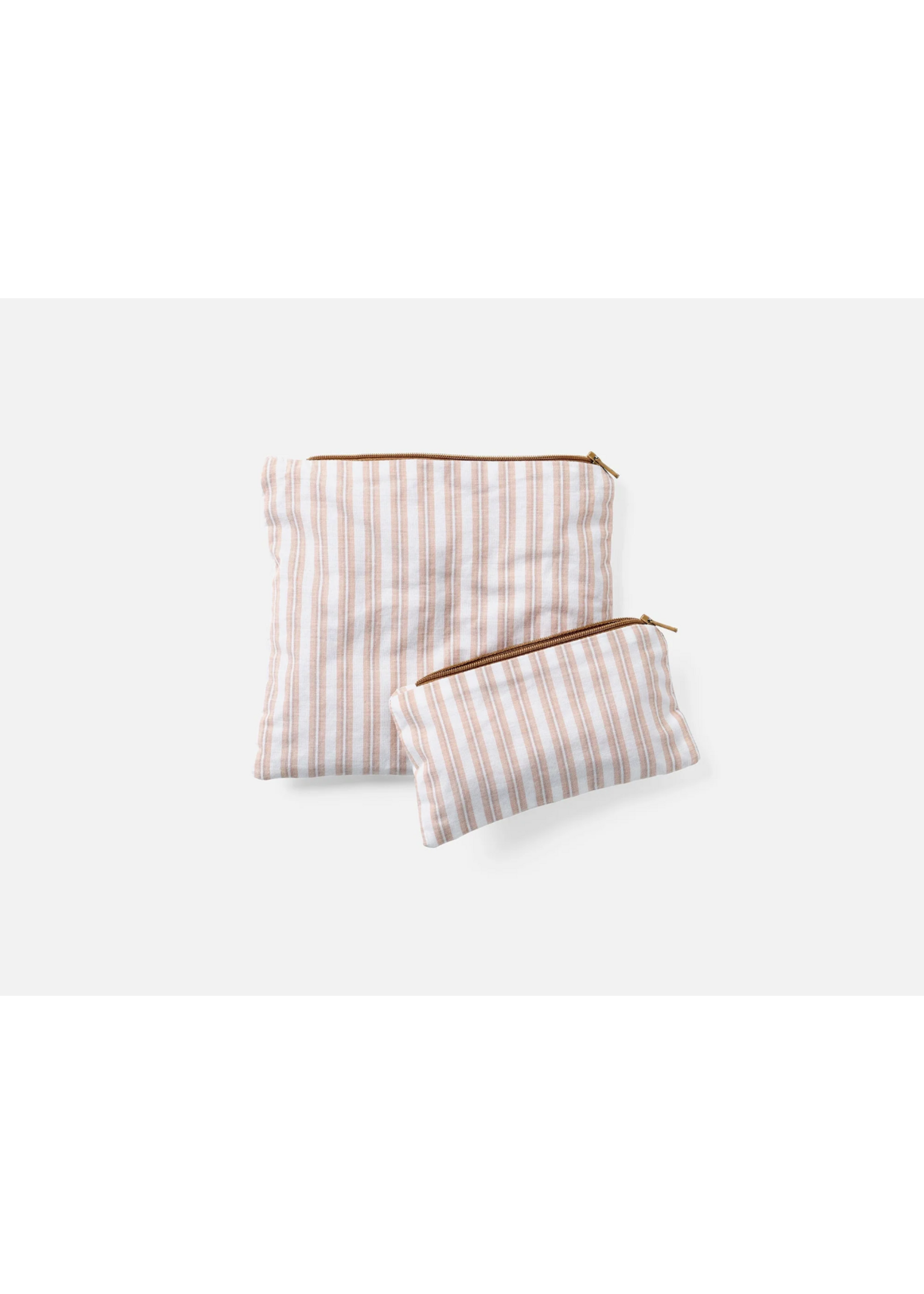 Snack Bag Set - Praline Stripe/Praline Chambray