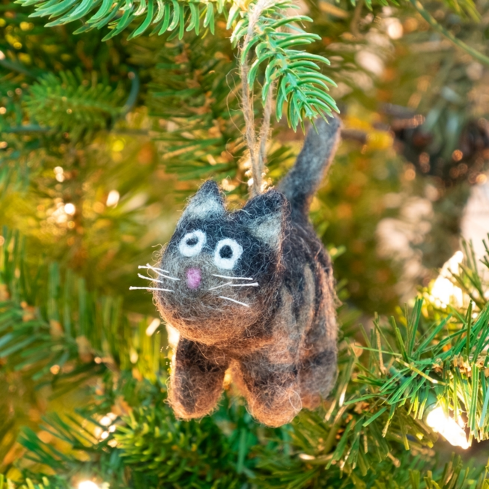 The Winding Road Little Cat Felted Wool Ornament