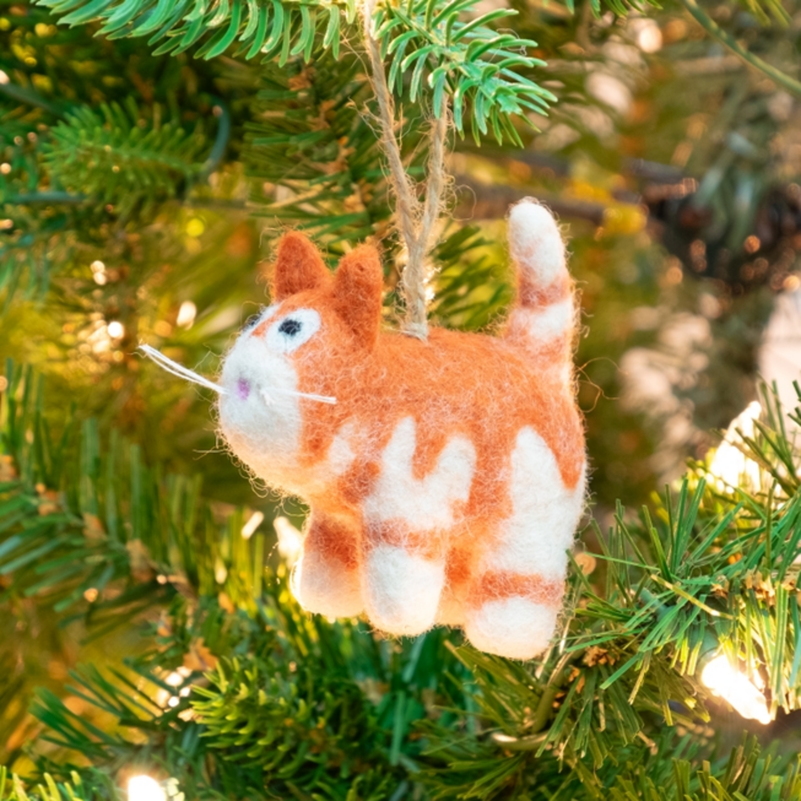 The Winding Road Little Cat Felted Wool Ornament