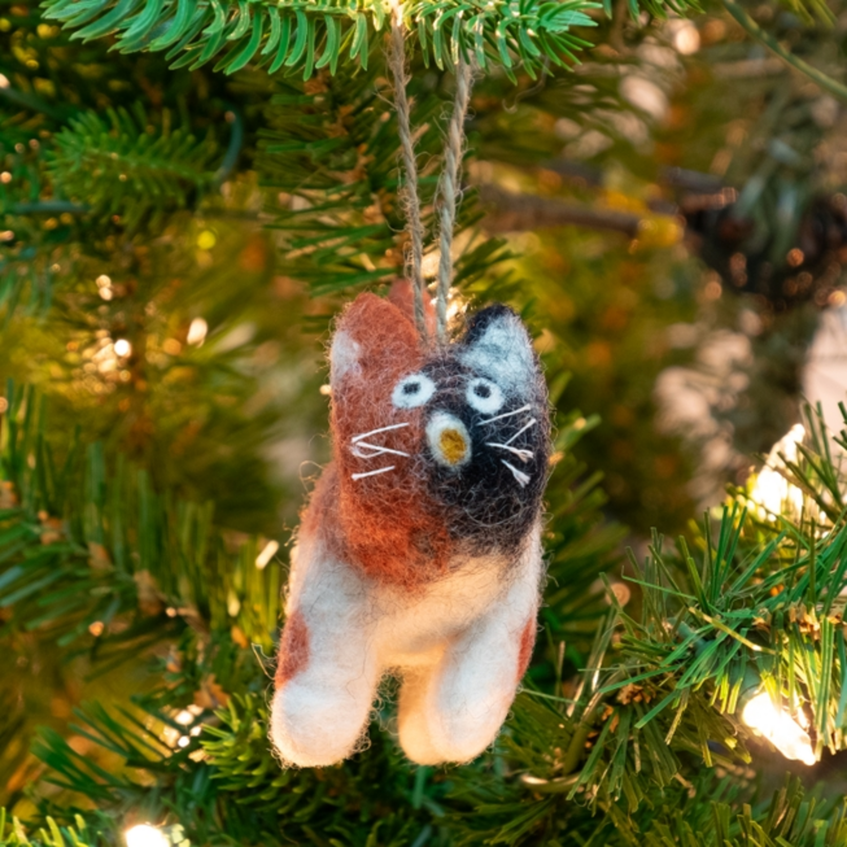 The Winding Road Little Cat Felted Wool Ornament