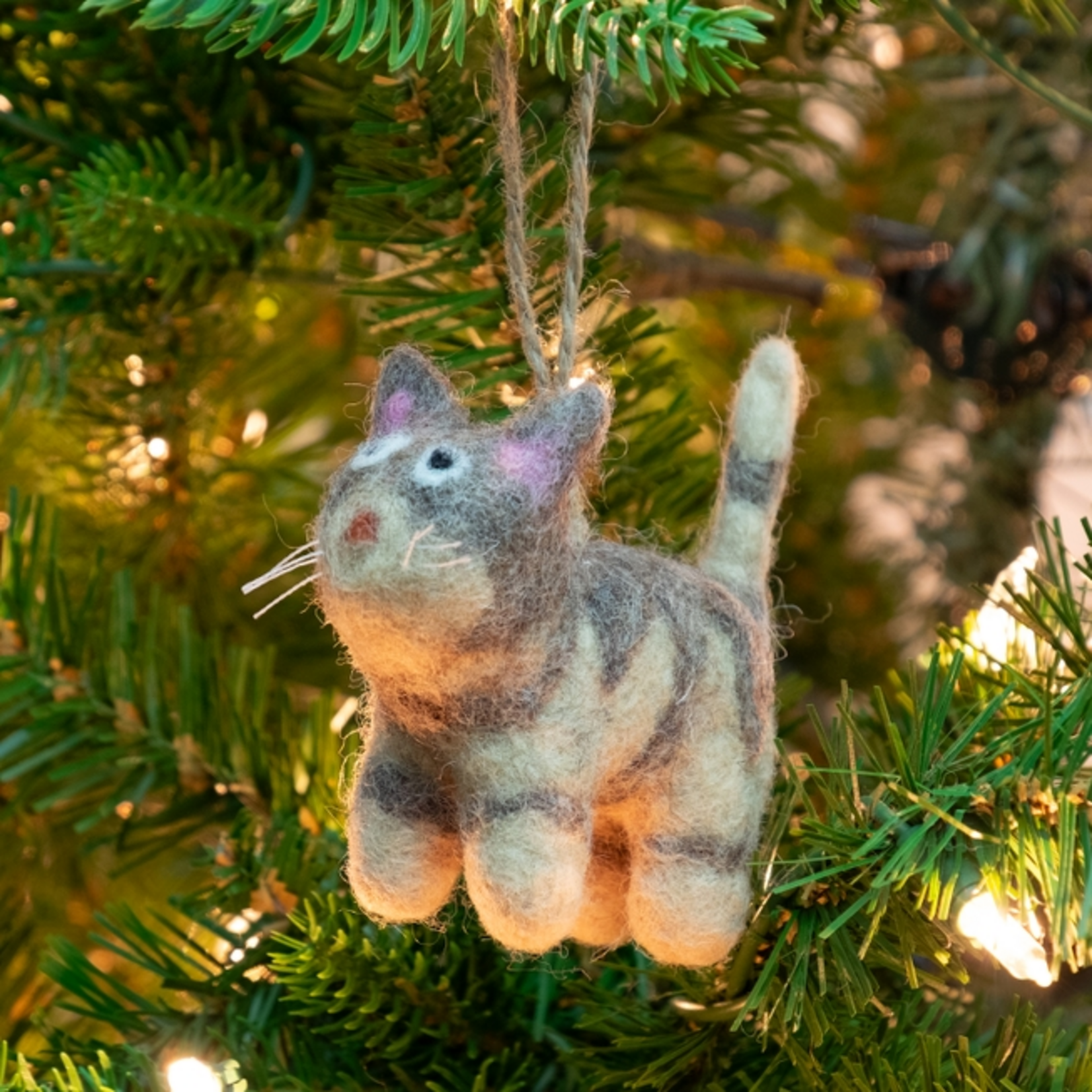 The Winding Road Little Cat Felted Wool Ornament