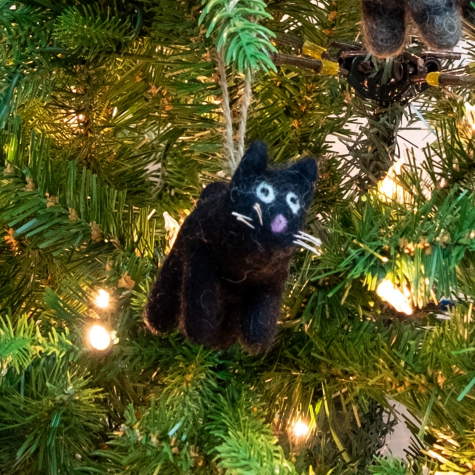 The Winding Road Little Cat Felted Wool Ornament