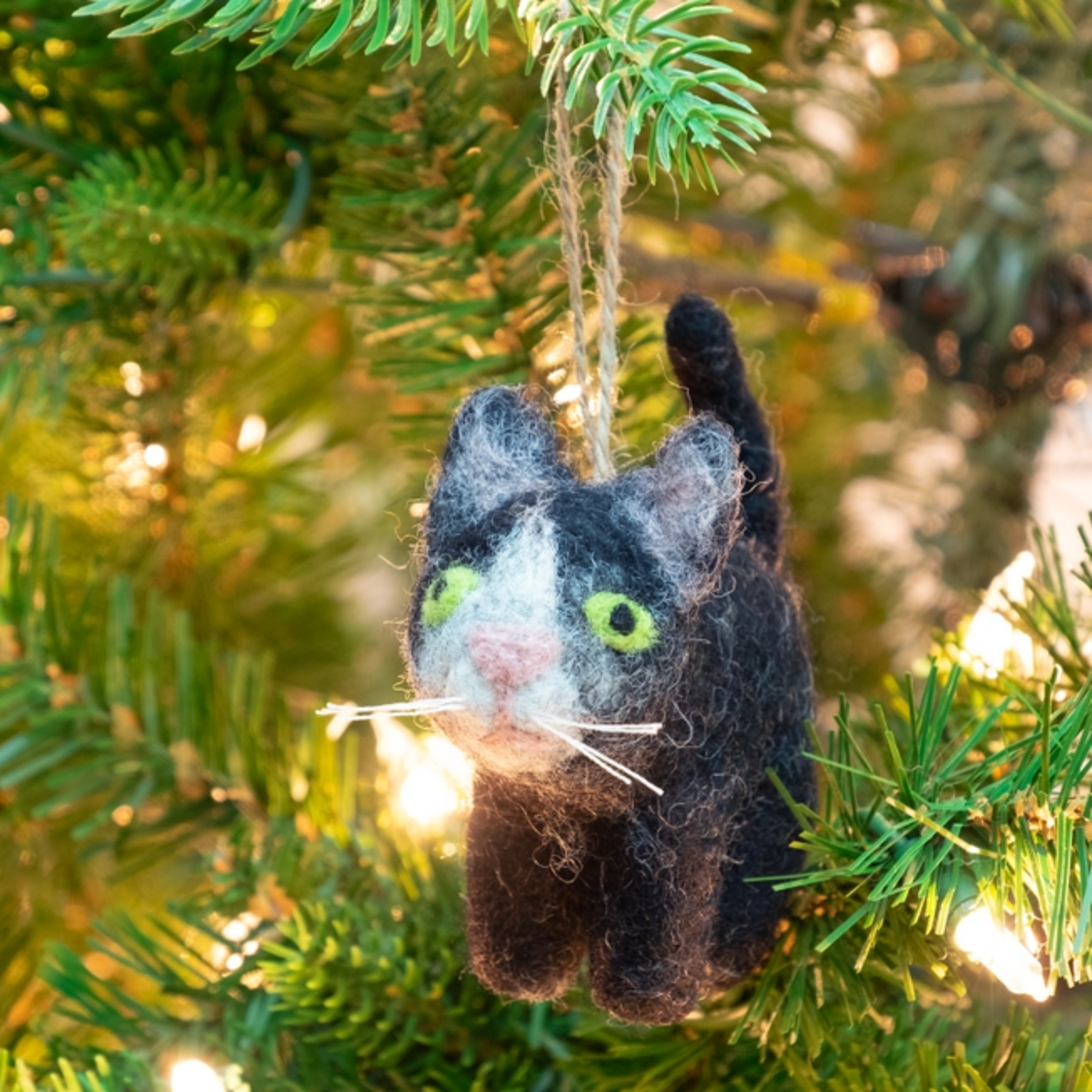 The Winding Road Little Cat Felted Wool Ornament