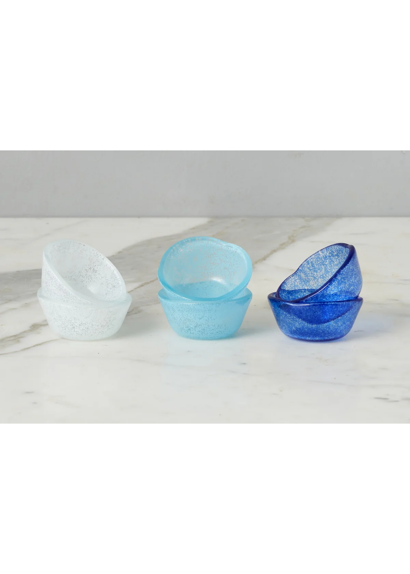 Etu Home Set of 6 Glass Pinch Pots Blues