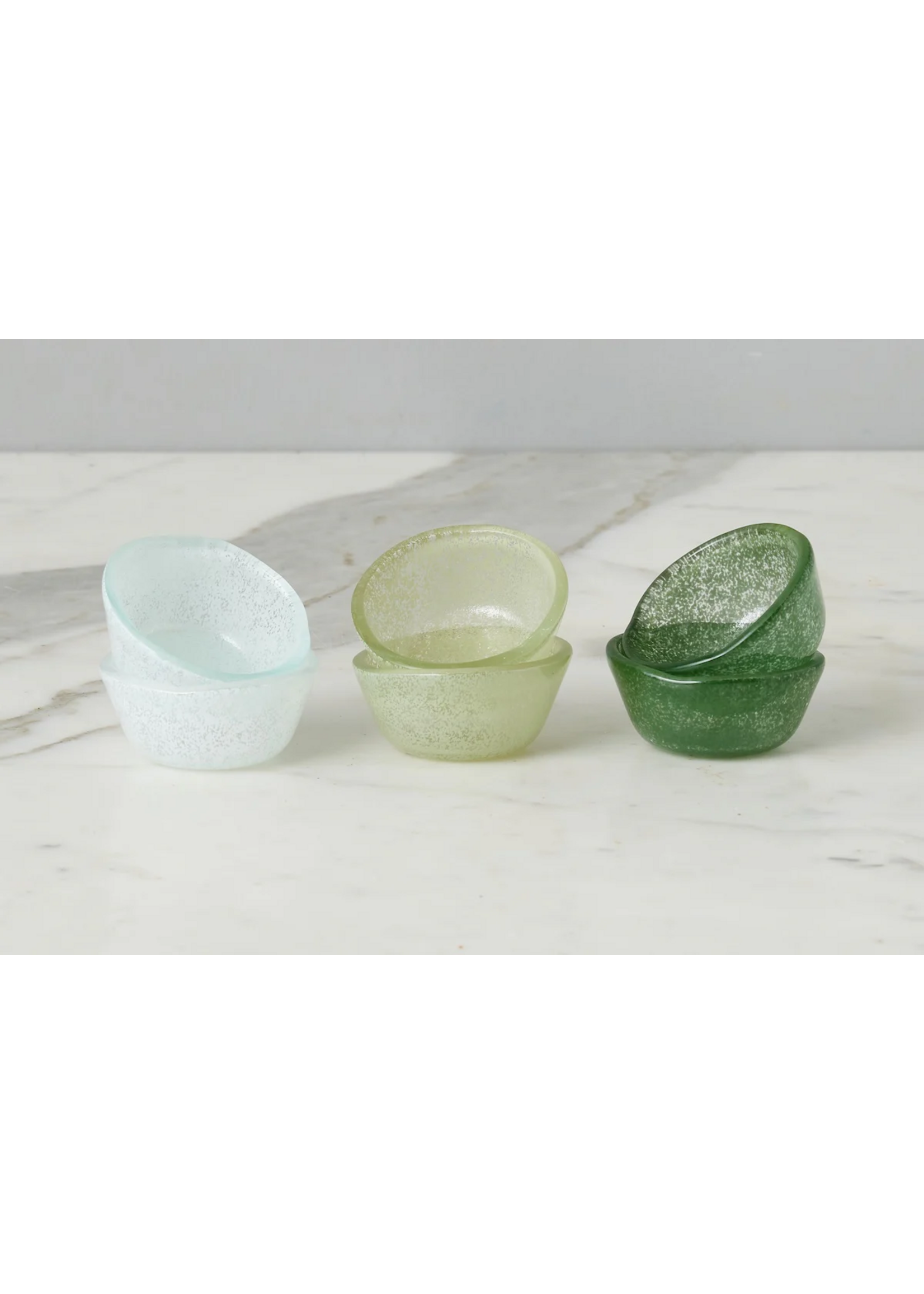 Etu Home Set of 6 Glass Pinch Pots Greens