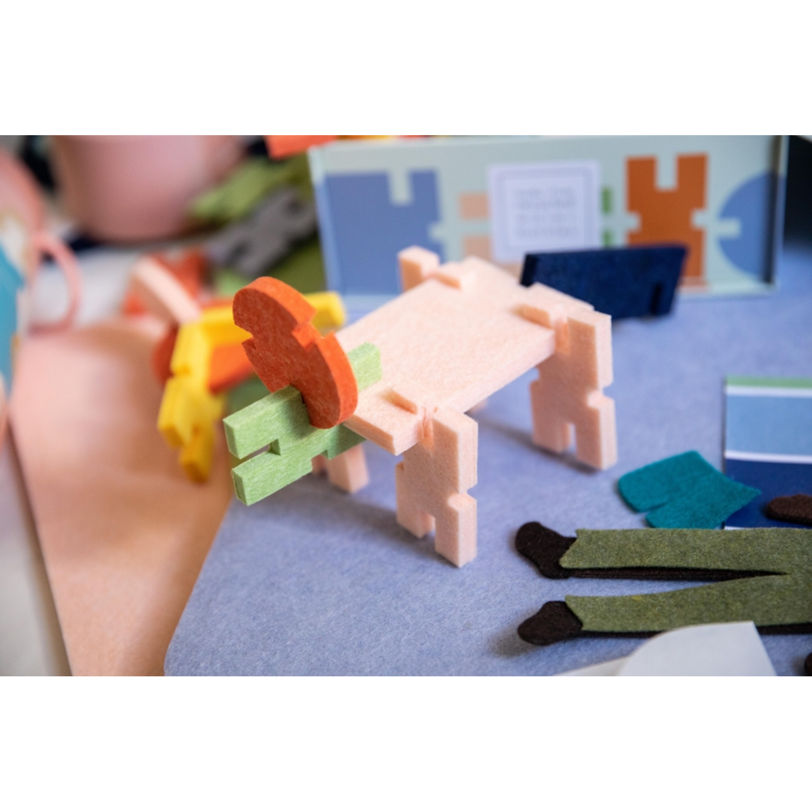 Lowercase Toys Interlocking Blocks Classic Set of 68 Multicolor