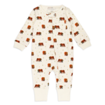 L'oved Baby Footless Zipper Romper - Brown Bear