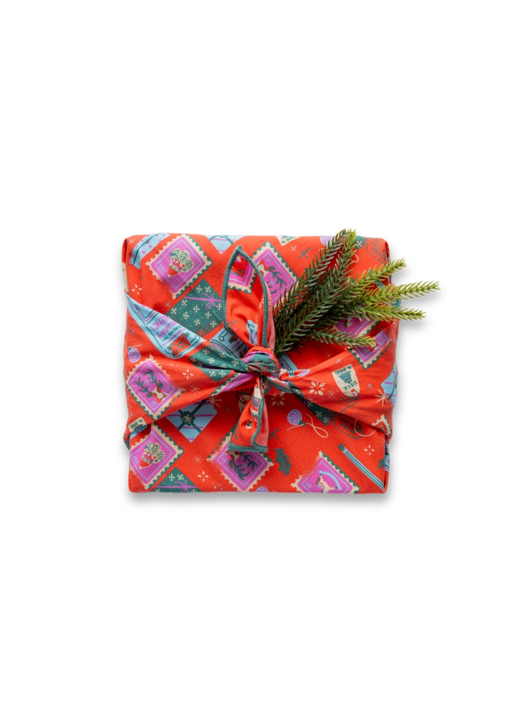 Season's Greeting Cloth Gift Wrap