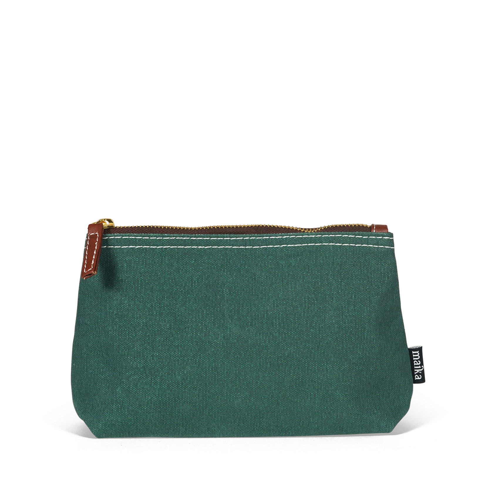 Maika Goods Recycled Canvas Pouch Medium - Waxed Green