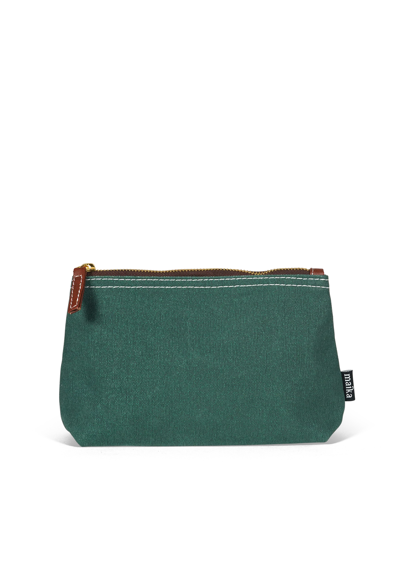 Maika Goods Recycled Canvas Pouch Medium - Waxed Green