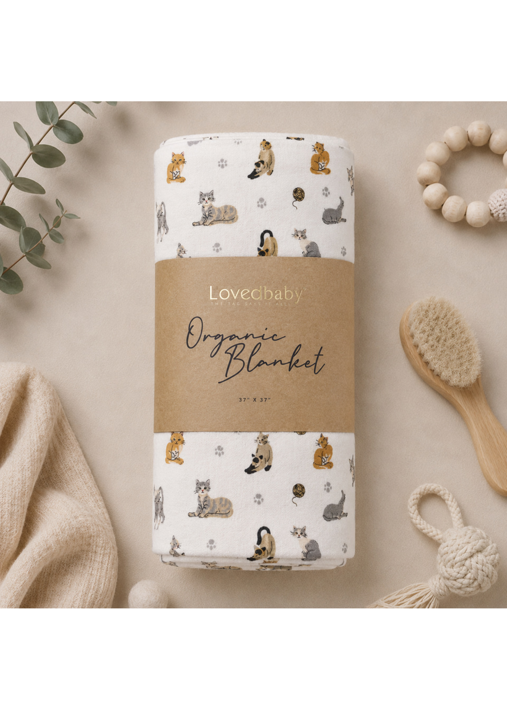 L'oved Baby Baby Blanket 9 Lives Cats