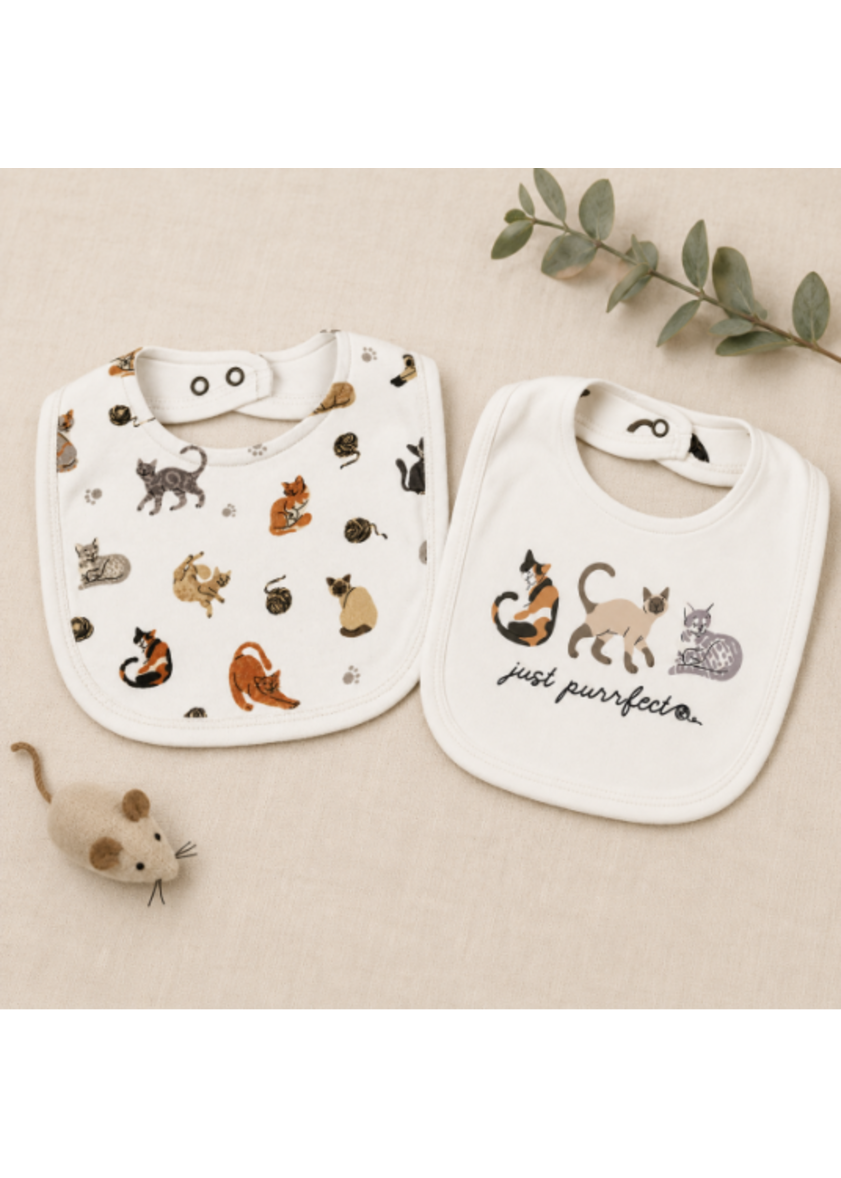L'oved Baby Reversible Bib 9 Lives Cats
