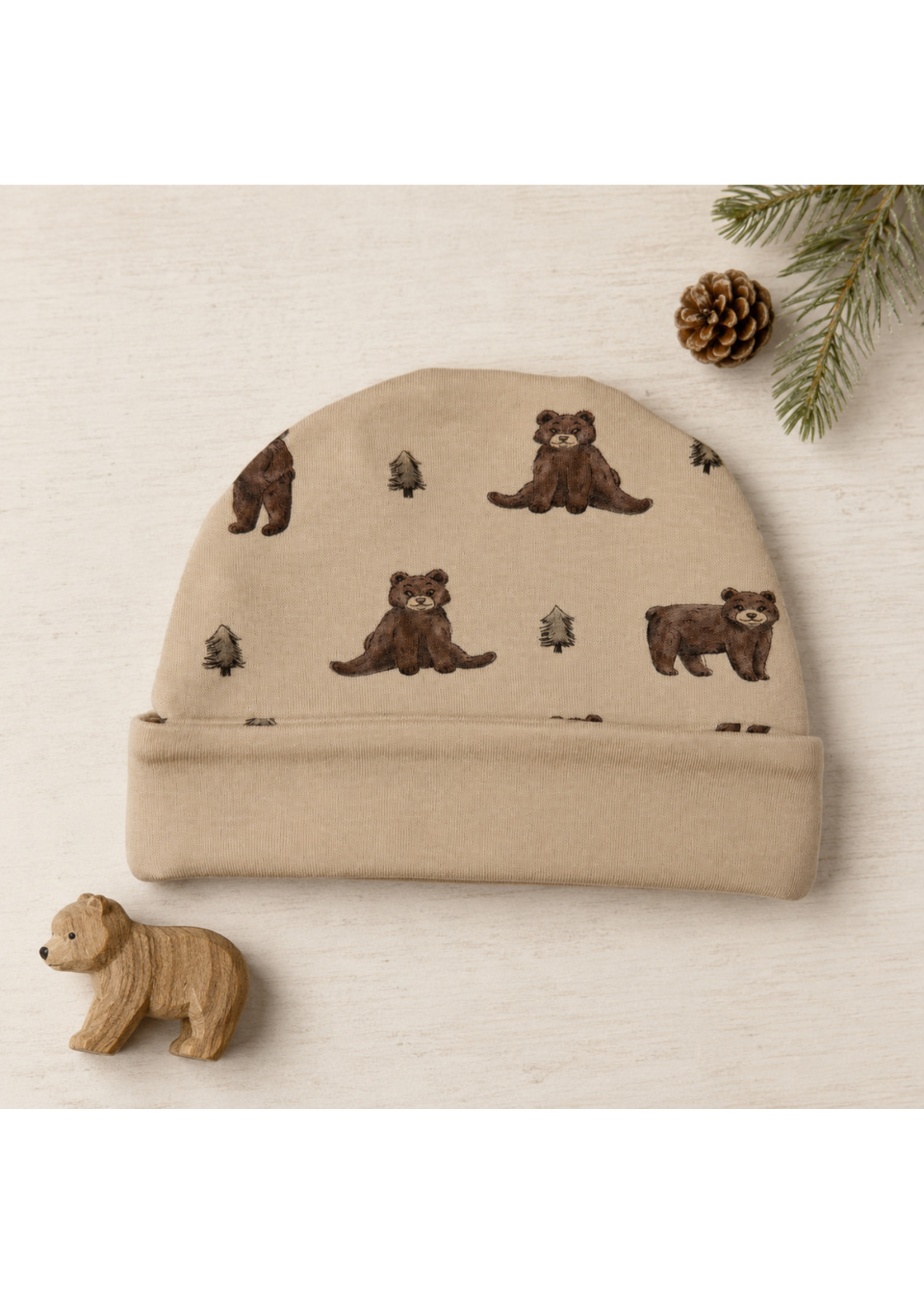 L'oved Baby Double Layer Beanie Black Bear