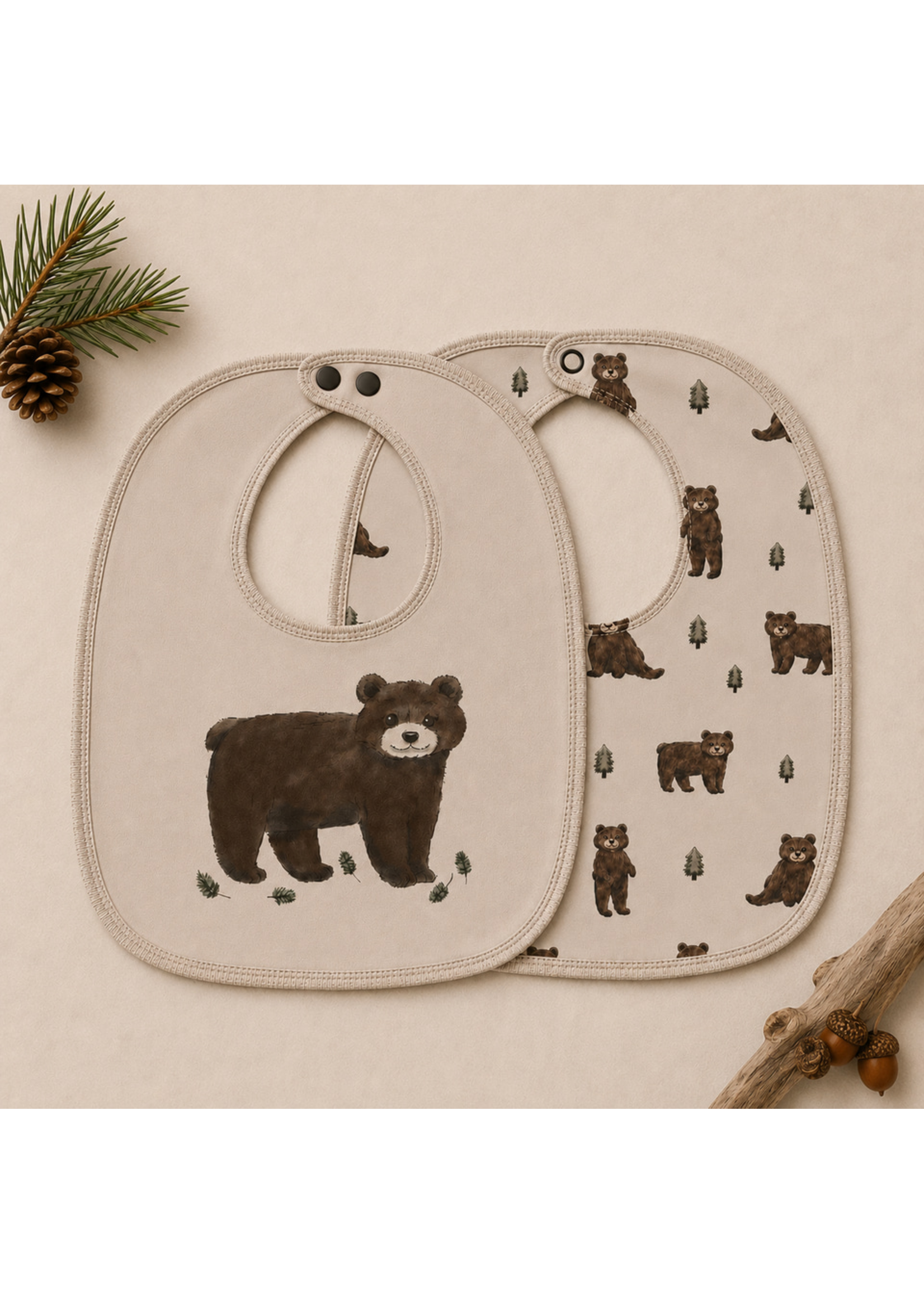L'oved Baby Reversible Bib Black Bear