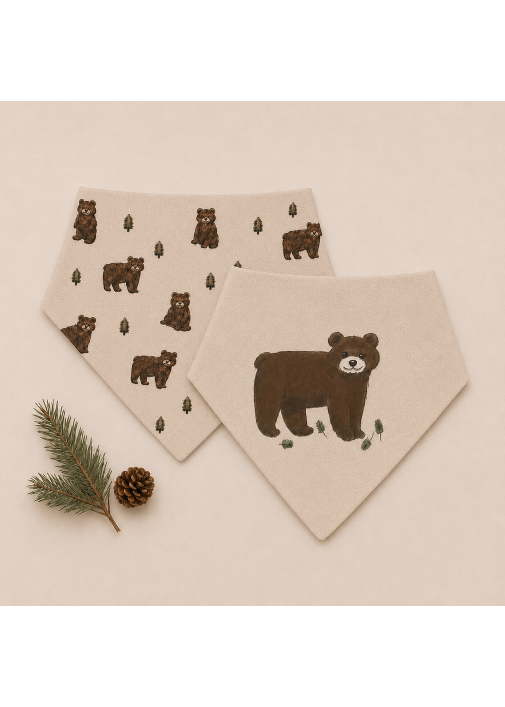 L'oved Baby Bandana Bib Set of 2 Black Bear