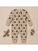 L'oved Baby Footless Zipper Romper Black Bear