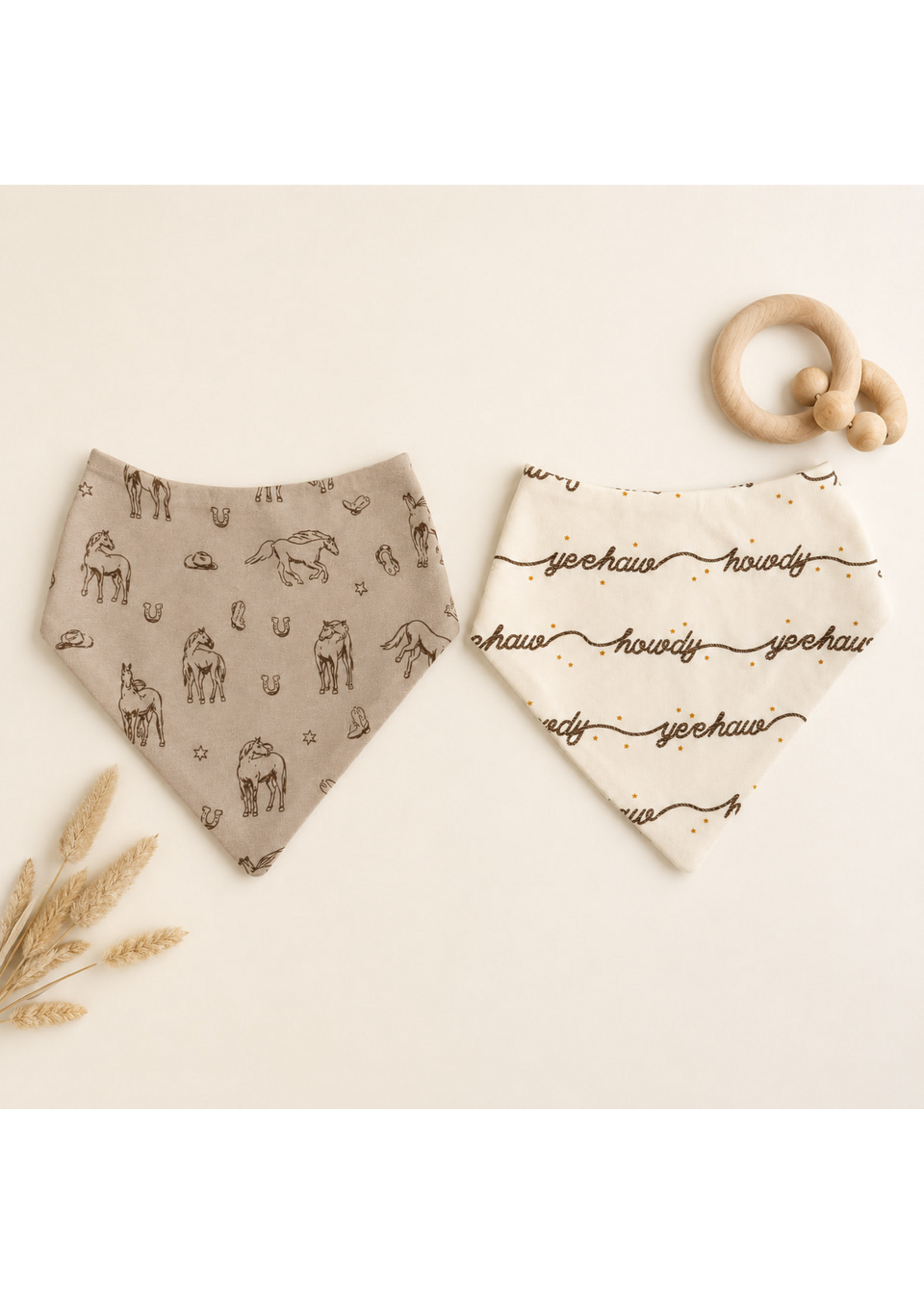L'oved Baby Bandana Bib Set of 2 Mini Buckaroo