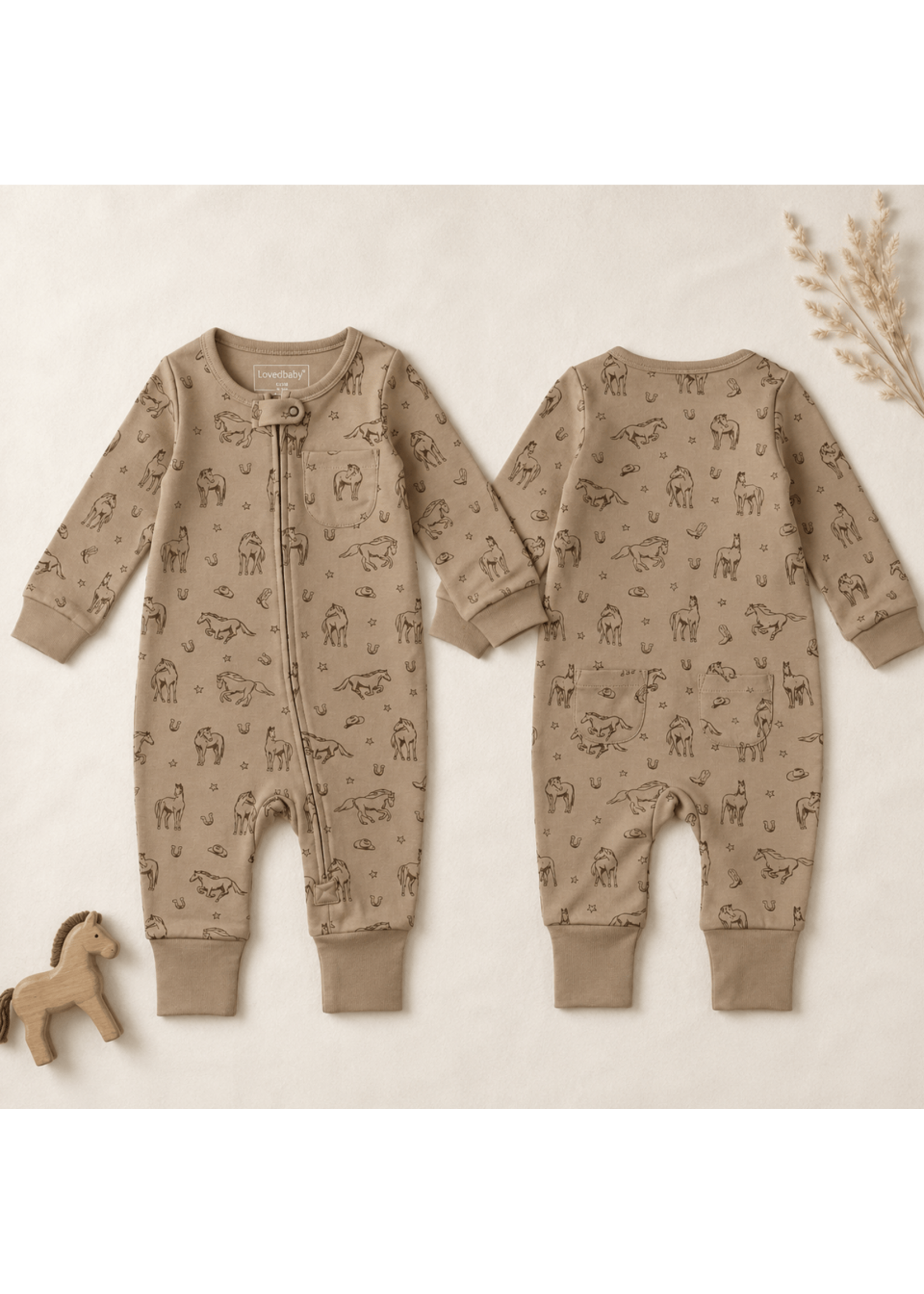L'oved Baby Footless Zipper Romper Mini Buckaroo