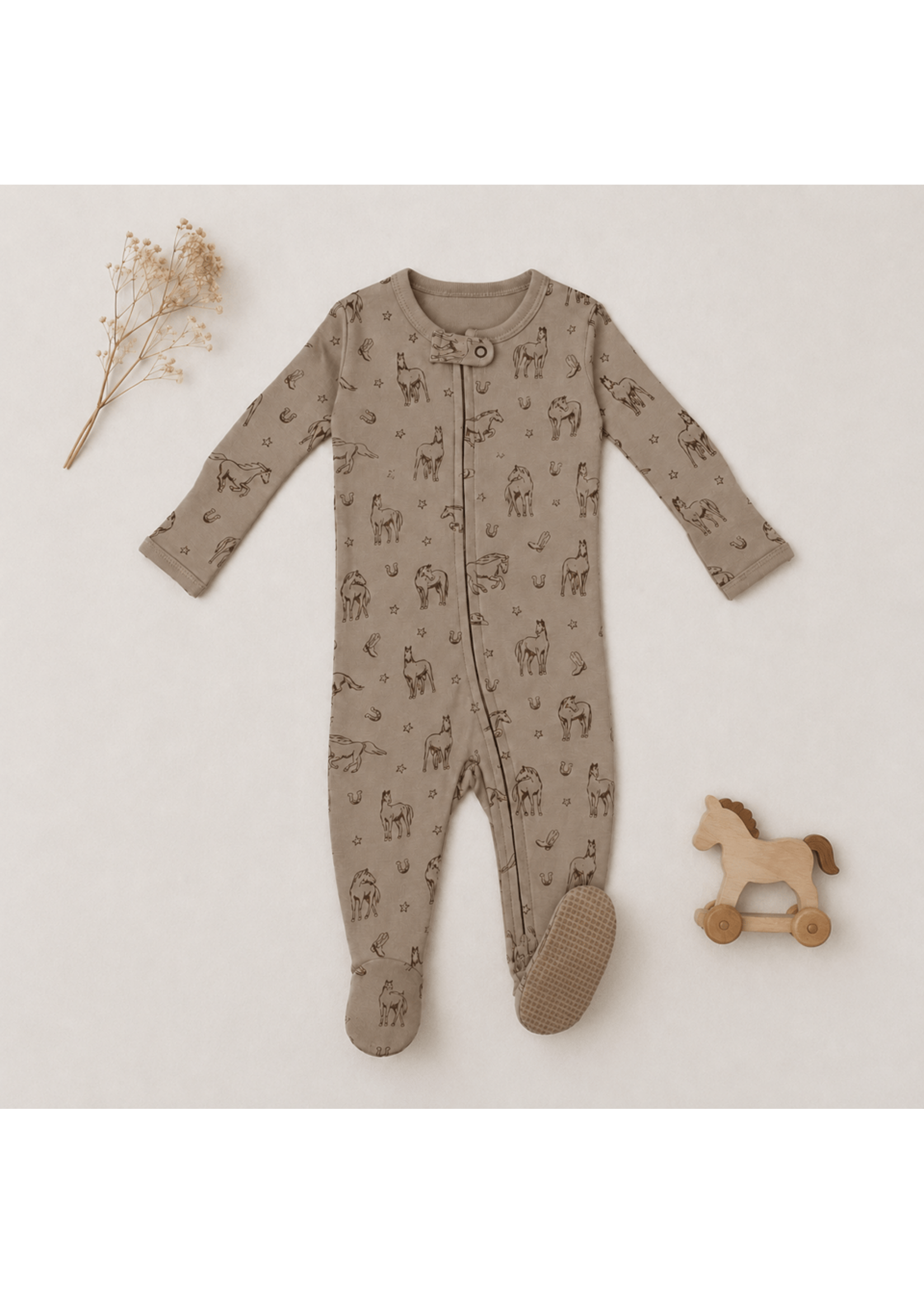 L'oved Baby Zipper Footie Mini Buckaroo