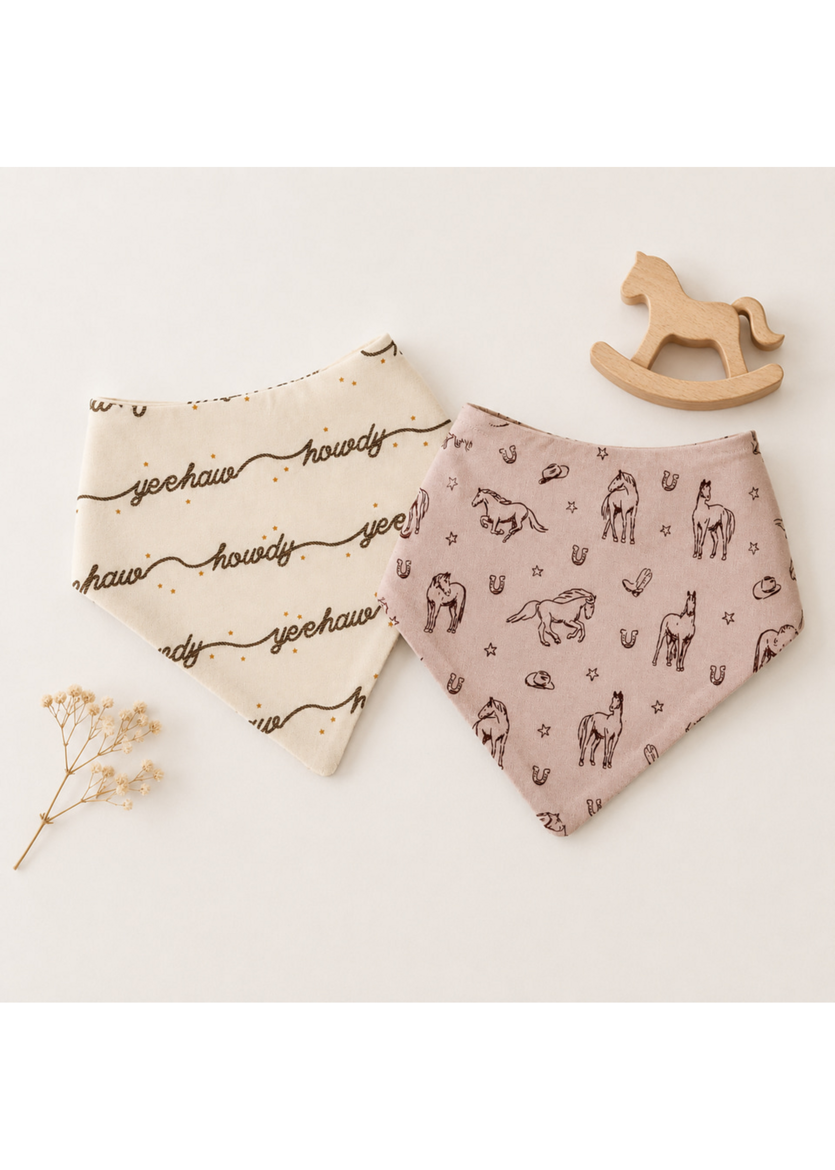 L'oved Baby Bandana Bib Set of 2 Rodeo Rose