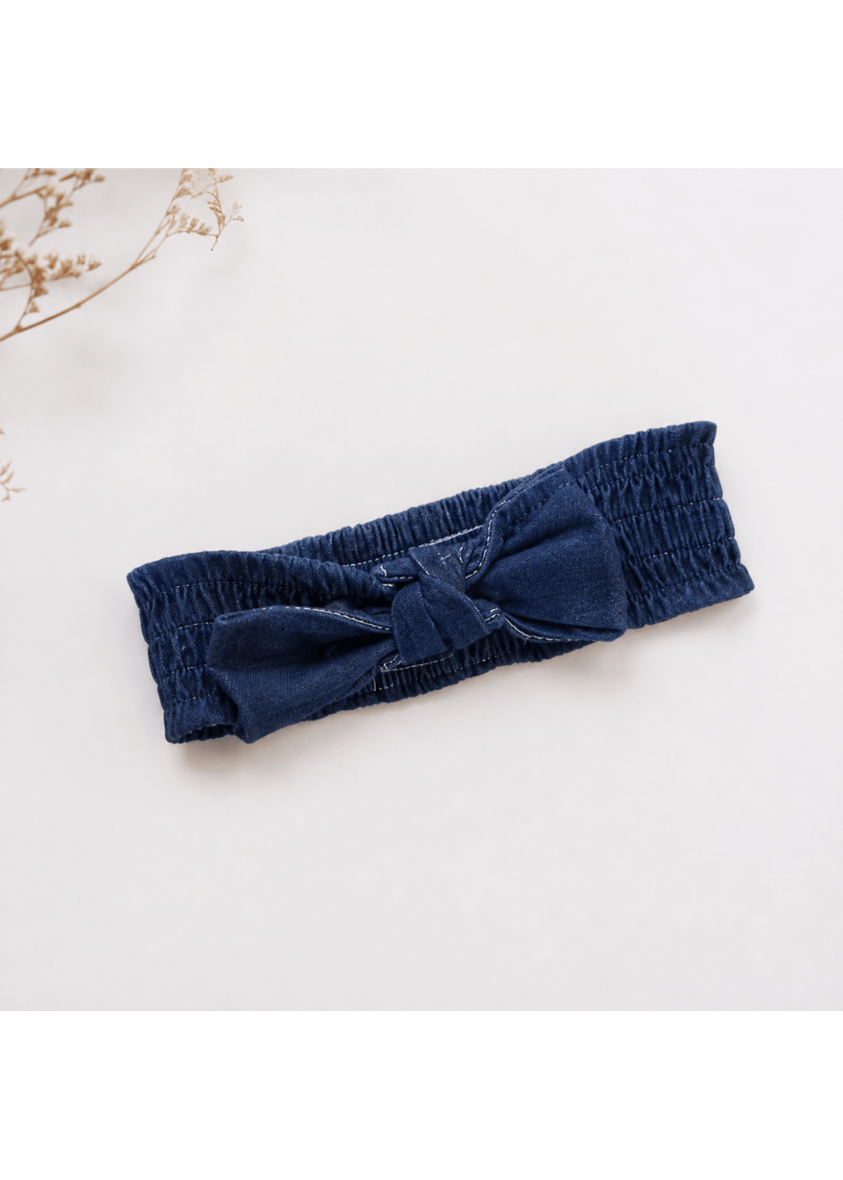 L'oved Baby Smocked Tie Headband Denim