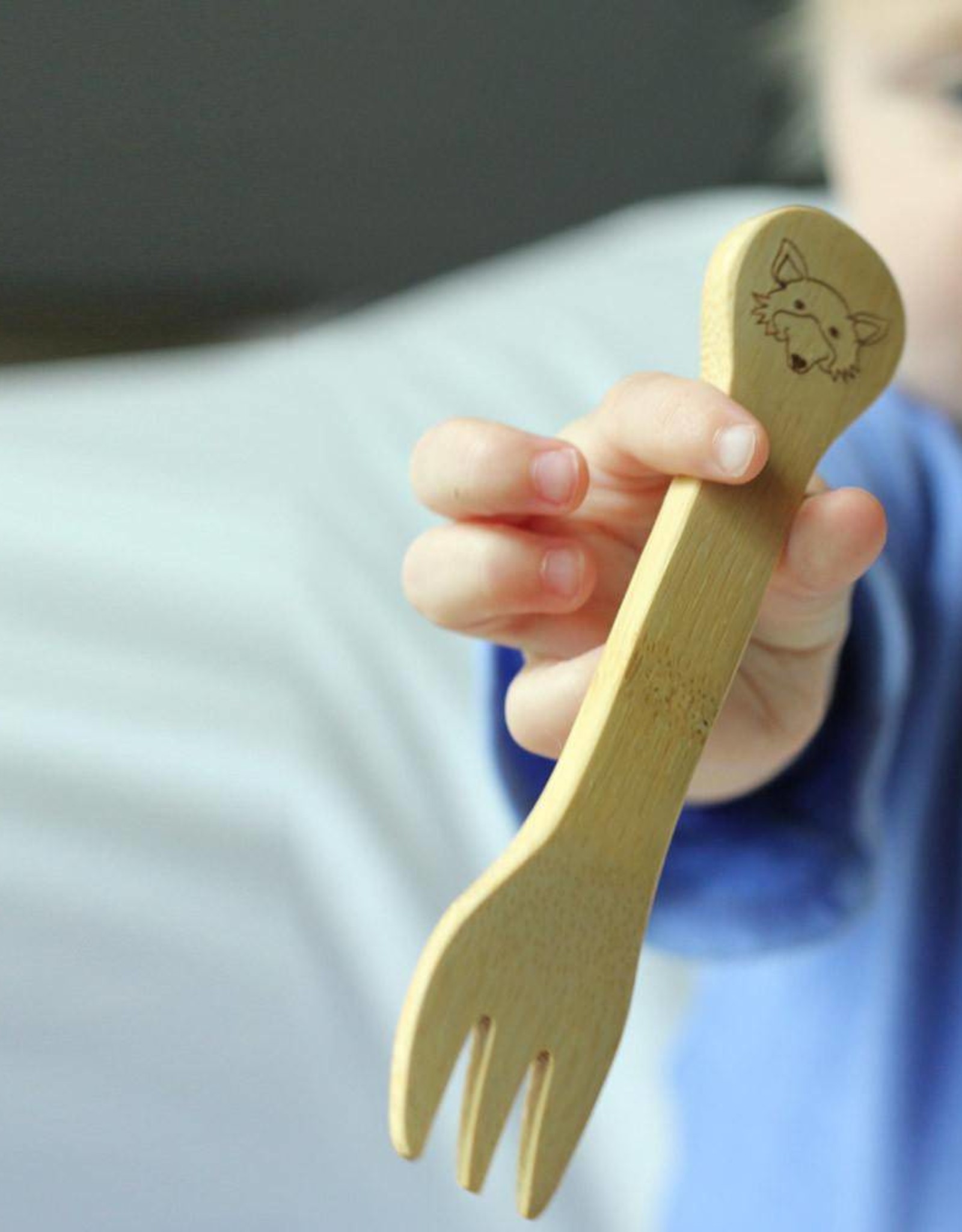 Kids Fork & Spoon Set Engraved with Animals
