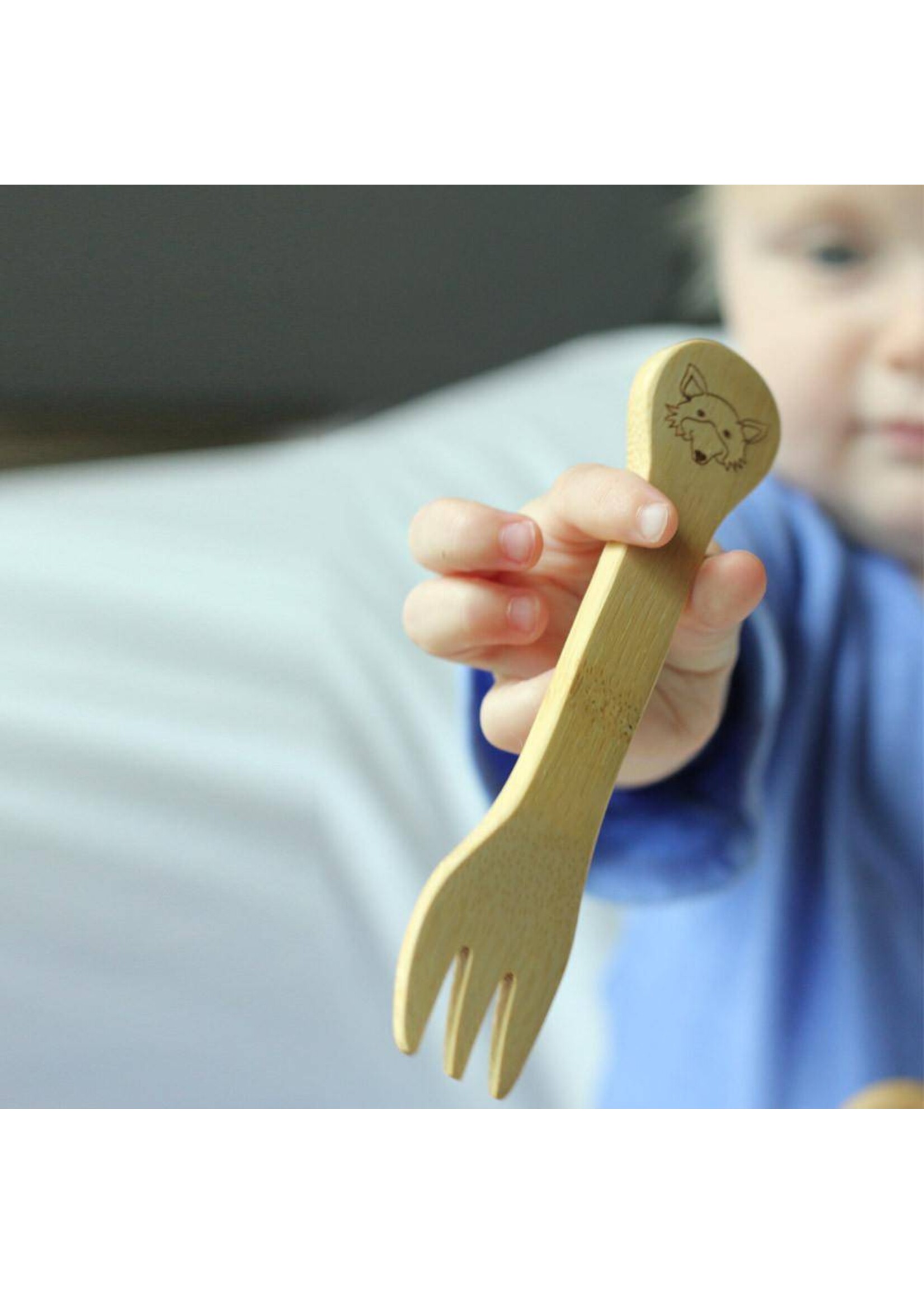 Kids Fork & Spoon Set Engraved with Animals