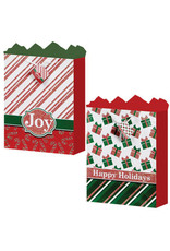 red and green gift bags