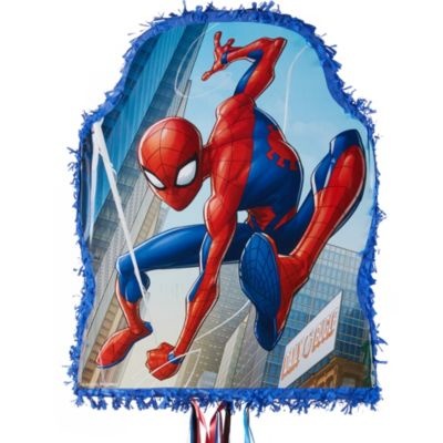 Blue Spiderman Pull String Pinata -18in x 17.5in - Pink Bliss BVI